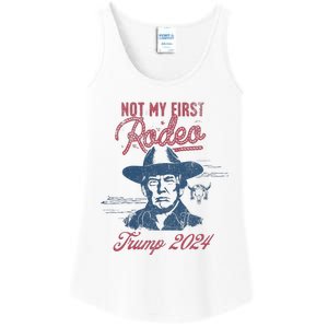 Take America Back Trump Cowboy Rodeo Election 2024 Ladies Essential Tank