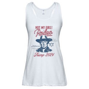 Take America Back Trump Cowboy Rodeo Election 2024 Ladies Essential Flowy Tank