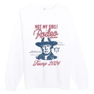 Take America Back Trump Cowboy Rodeo Election 2024 Premium Crewneck Sweatshirt