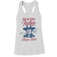 Take America Back Trump Cowboy Rodeo Election 2024 Women's Racerback Tank