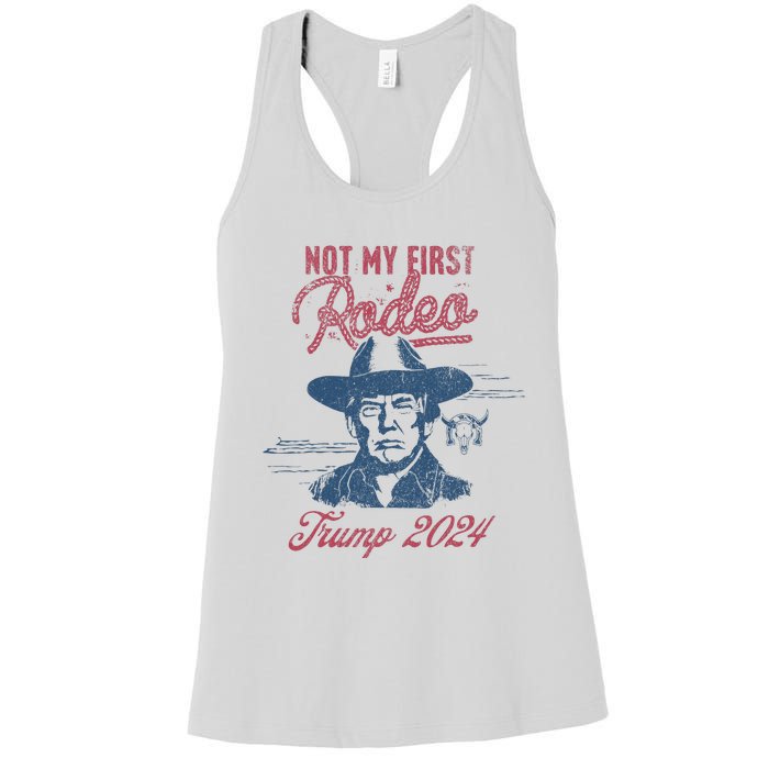 Take America Back Trump Cowboy Rodeo Election 2024 Women's Racerback Tank