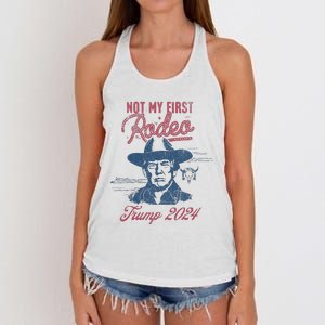 Take America Back Trump Cowboy Rodeo Election 2024 Women's Knotted Racerback Tank