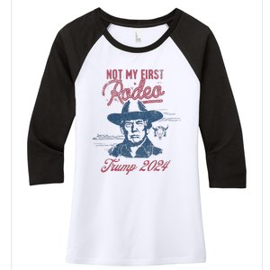 Take America Back Trump Cowboy Rodeo Election 2024 Women's Tri-Blend 3/4-Sleeve Raglan Shirt