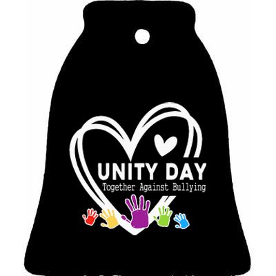 Together Against Bullying Anti Bullying Unity Day Orange Ceramic Bell Ornament