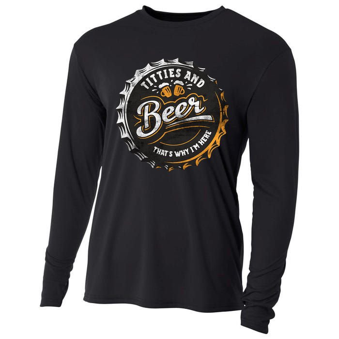 Titties And Beer That’s Why Im Here Oktoberfest Can Cap Cooling Performance Long Sleeve Crew