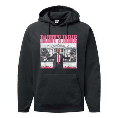 Take America Back Daddys Home Trump Pink 2024 Performance Fleece Hoodie