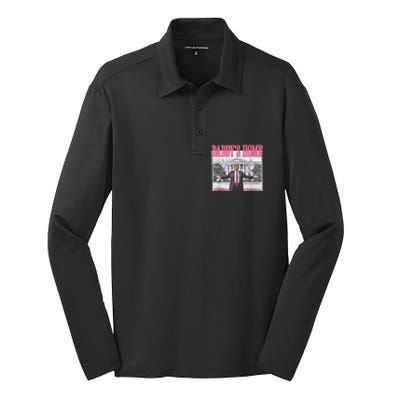 Take America Back Daddys Home Trump Pink 2024 Silk Touch Performance Long Sleeve Polo