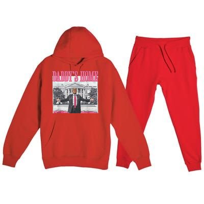 Take America Back Daddys Home Trump Pink 2024 Premium Hooded Sweatsuit Set