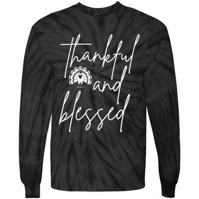 Thankful And Blessed Tie-Dye Long Sleeve Shirt