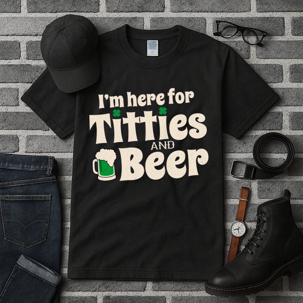 Titties And Beer Funny St Patricks Day Tall T-Shirt