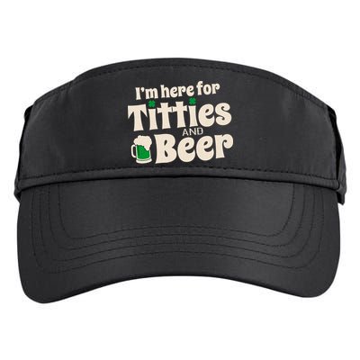 Titties And Beer Funny St Patricks Day Adult Drive Performance Visor