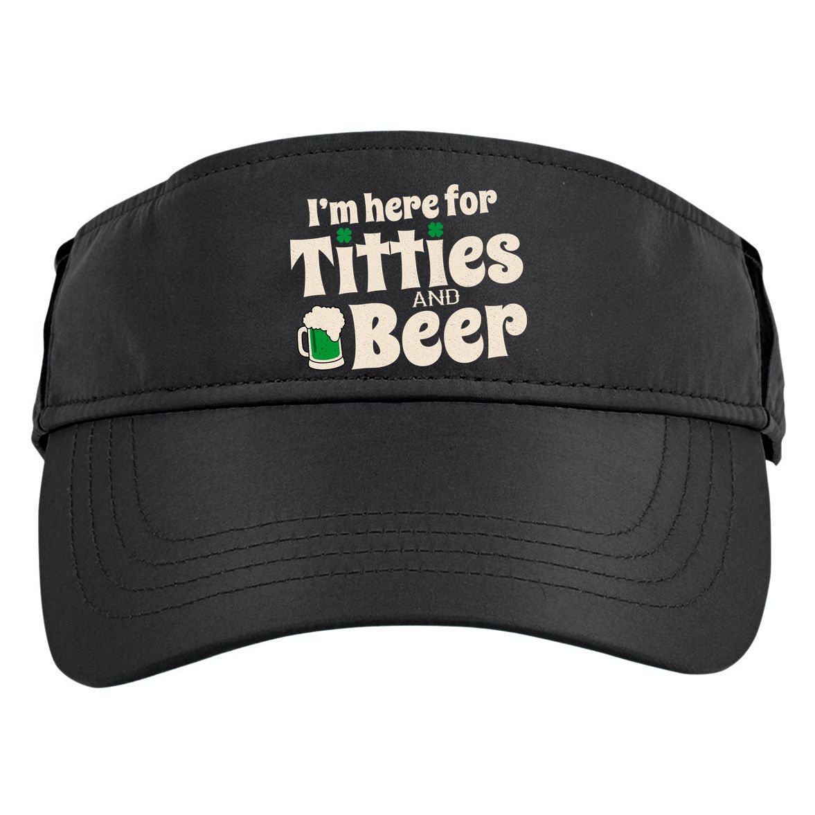 Titties And Beer Funny St Patricks Day Adult Drive Performance Visor