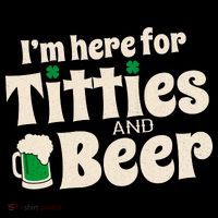 Titties And Beer Funny St Patricks Day Drawstring Bag