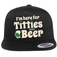 Titties And Beer Funny St Patricks Day Flat Bill Trucker Hat