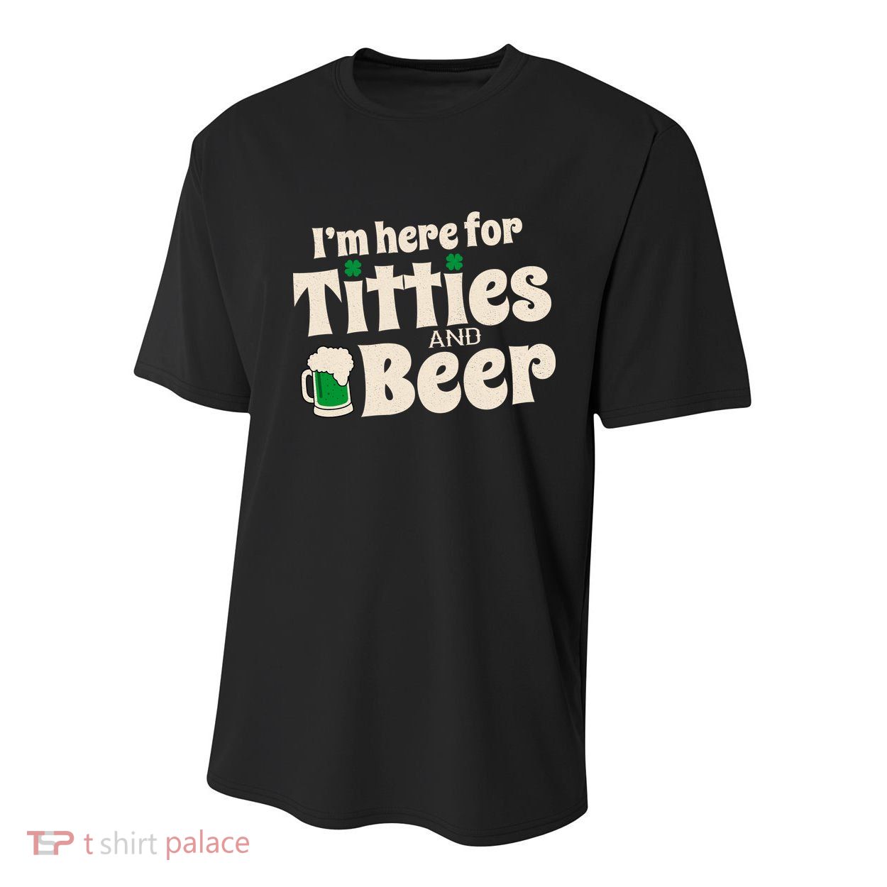 Titties And Beer Funny St Patricks Day Youth Performance Sprint T-Shirt