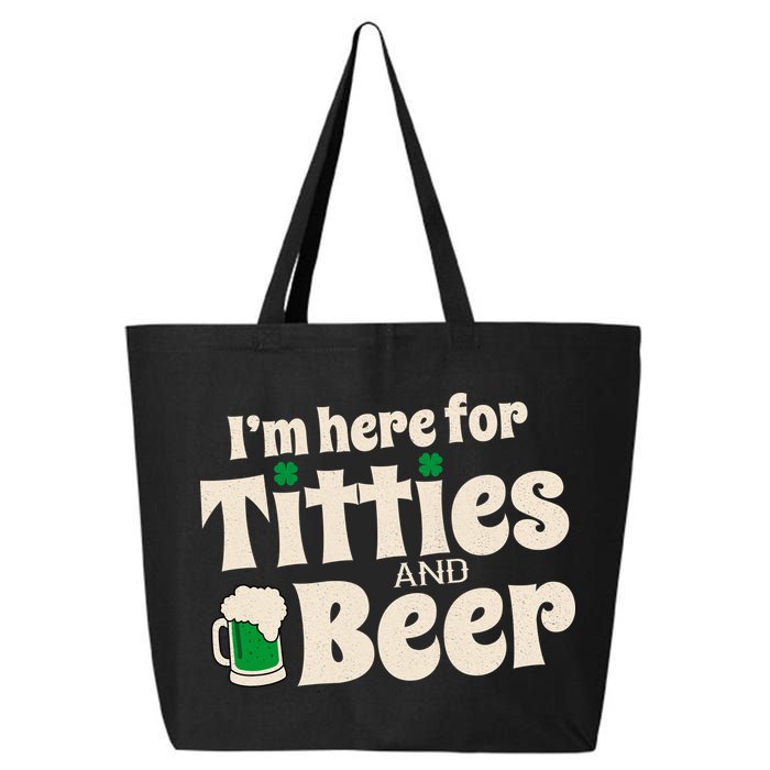 Titties And Beer Funny St Patricks Day 25L Jumbo Tote