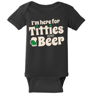 Titties And Beer Funny St Patricks Day Baby Bodysuit