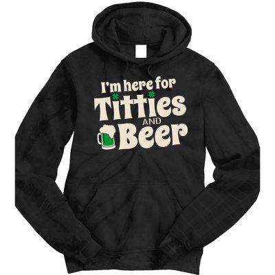 Titties And Beer Funny St Patricks Day Tie Dye Hoodie