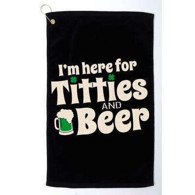 Titties And Beer Funny St Patricks Day Golf Towel