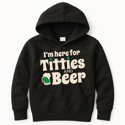 Titties And Beer Funny St Patricks Day Kids Hoodie