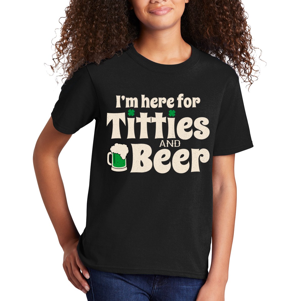 Titties And Beer Funny St Patricks Day Kids T-Shirt