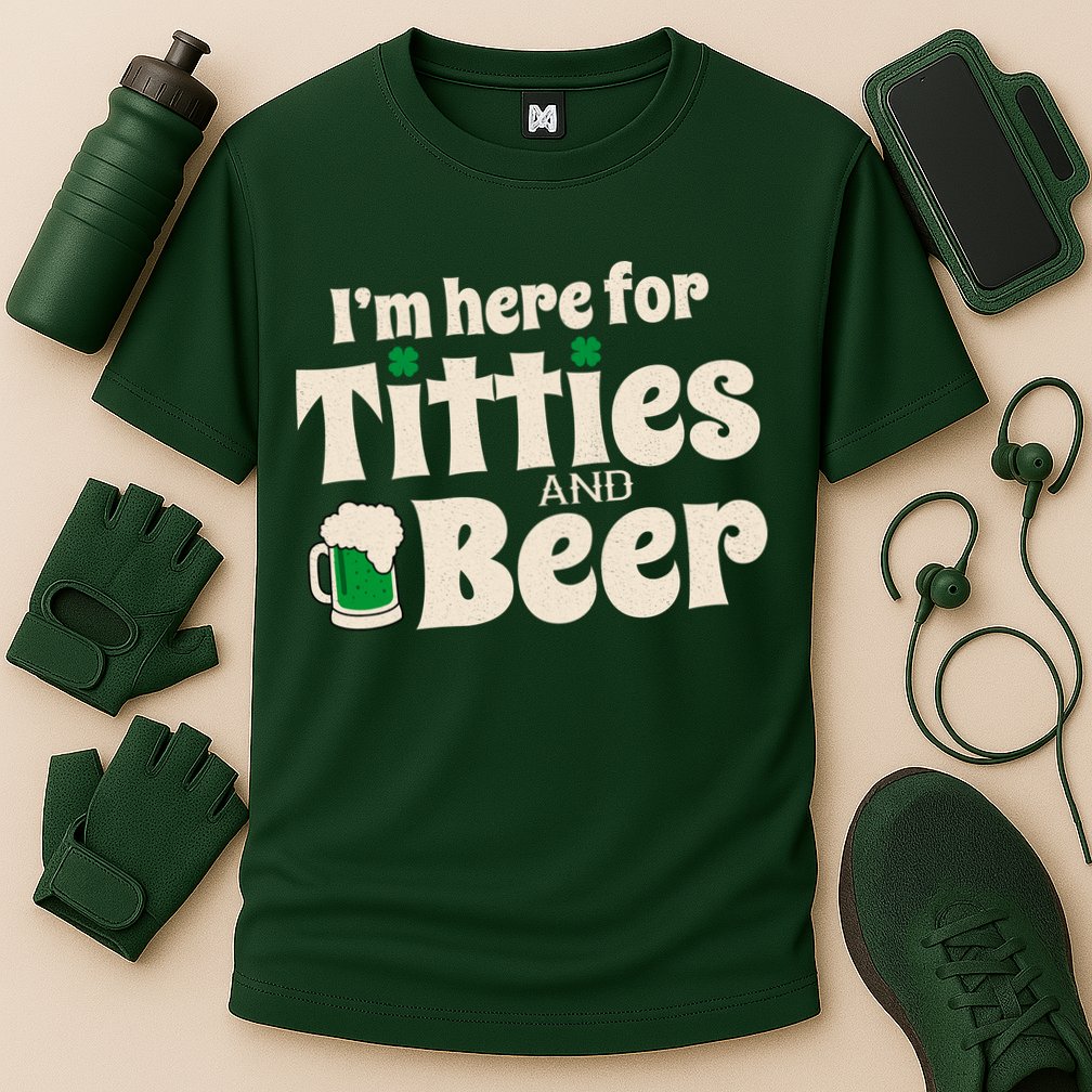 Titties And Beer Funny St Patricks Day Performance Shirt