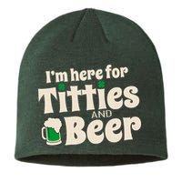 Titties And Beer Funny St Patricks Day Sustainable Beanie