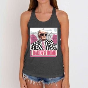 Take America Back Daddys Home Funny Donald Trump 2024 Women's Knotted Racerback Tank