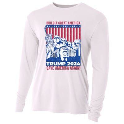 Take America Back 2024 Drain The Swamp Election Pro Trump 2024 Cooling Performance Long Sleeve Crew