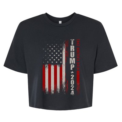 Take America Back American Flag Trump 2024 Wo Gifts Bella+Canvas Jersey Crop Tee