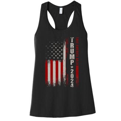 Take America Back American Flag Trump 2024 Wo Gifts Women's Racerback Tank