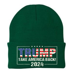 Take America Back American Flag Trump 2024 Knit Cap Winter Beanie