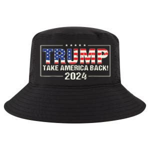 Take America Back American Flag Trump 2024 Cool Comfort Performance Bucket Hat