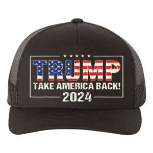 Take America Back American Flag Trump 2024 Yupoong Adult 5-Panel Trucker Hat