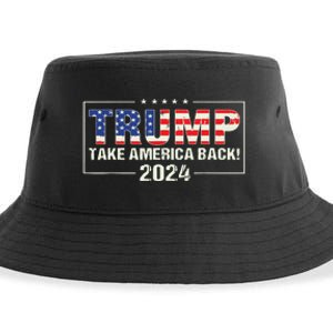 Take America Back American Flag Trump 2024 Sustainable Bucket Hat