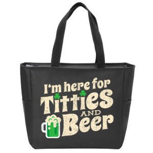 Titties And Beer Funny St Patricks Day Zip Tote Bag