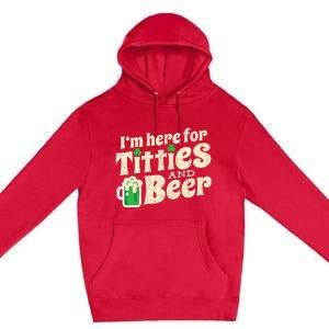 Titties And Beer Funny St Patricks Day Premium Pullover Hoodie