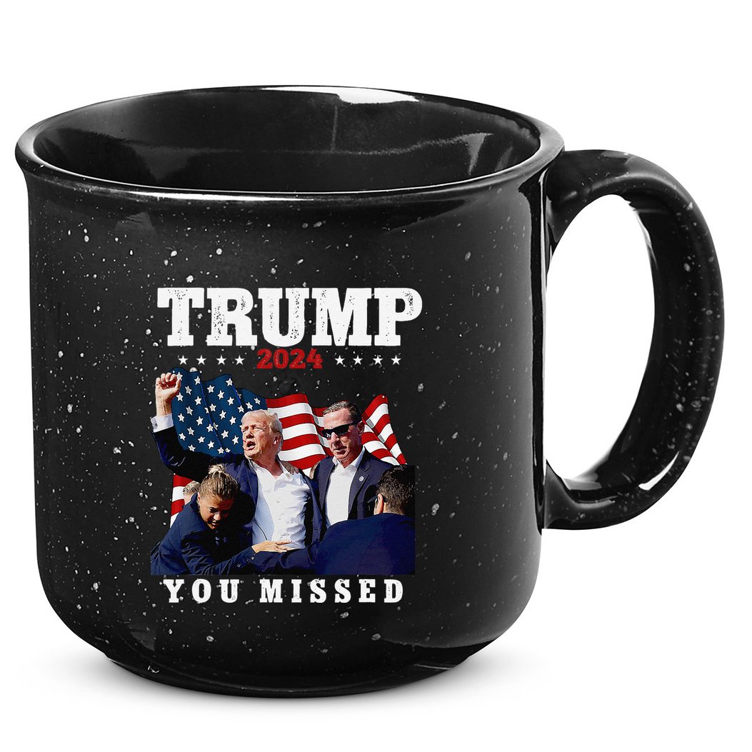 Trump Assasination Bloody Ear Bleeding Butler Pa Trump 15oz Campfire Ceramic Mug
