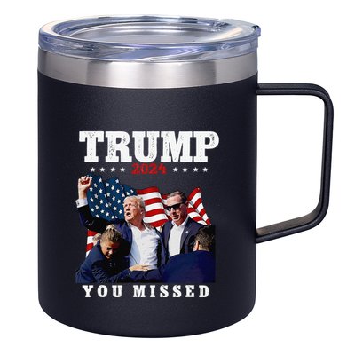 Trump Assasination Bloody Ear Bleeding Butler Pa Trump 12oz Stainless Steel Coffee Mug