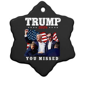 Trump Assasination Bloody Ear Bleeding Butler Pa Trump Ceramic Star Ornament