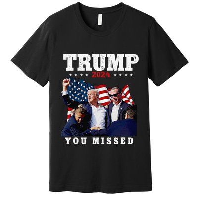 Trump Assasination Bloody Ear Bleeding Butler Pa Trump Premium T-Shirt
