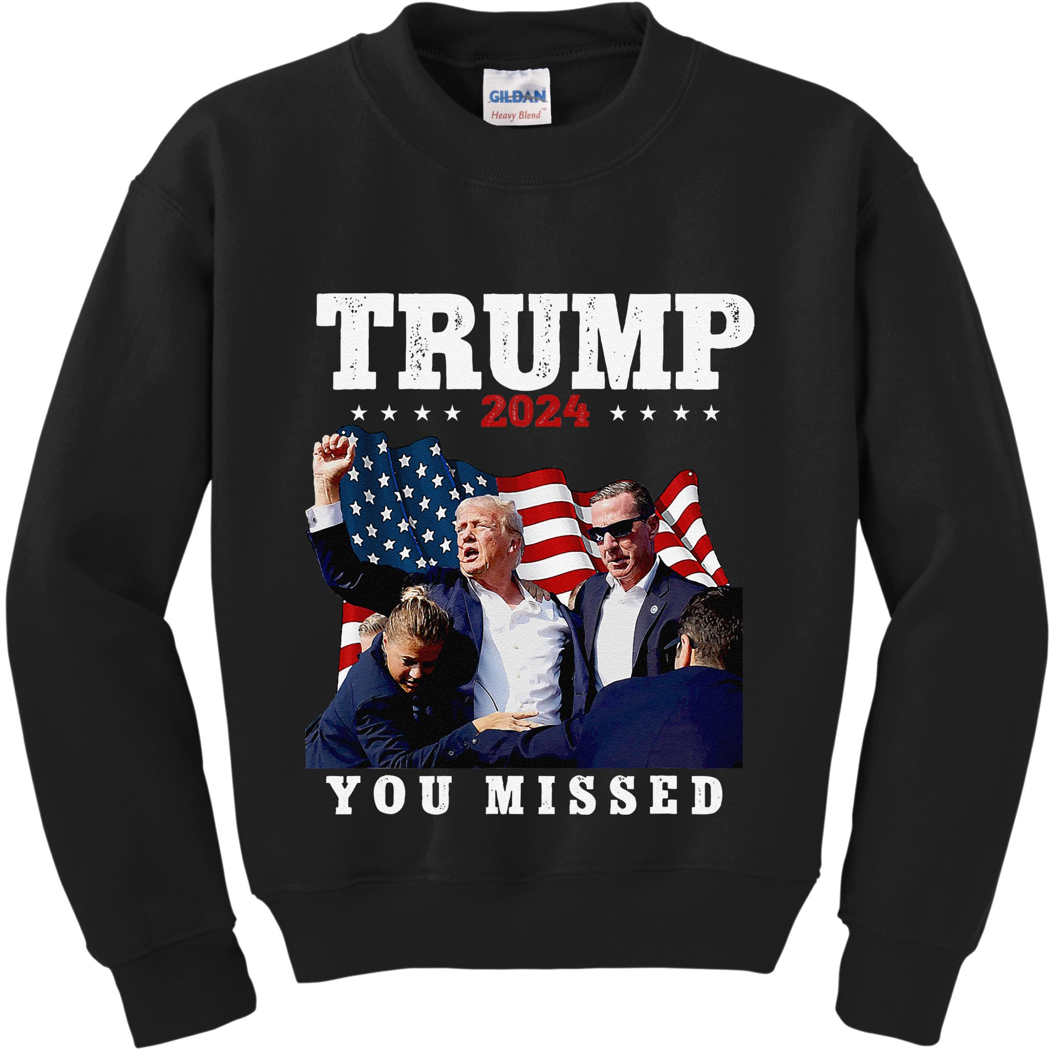 Trump Assasination Bloody Ear Bleeding Butler Pa Trump Kids Sweatshirt