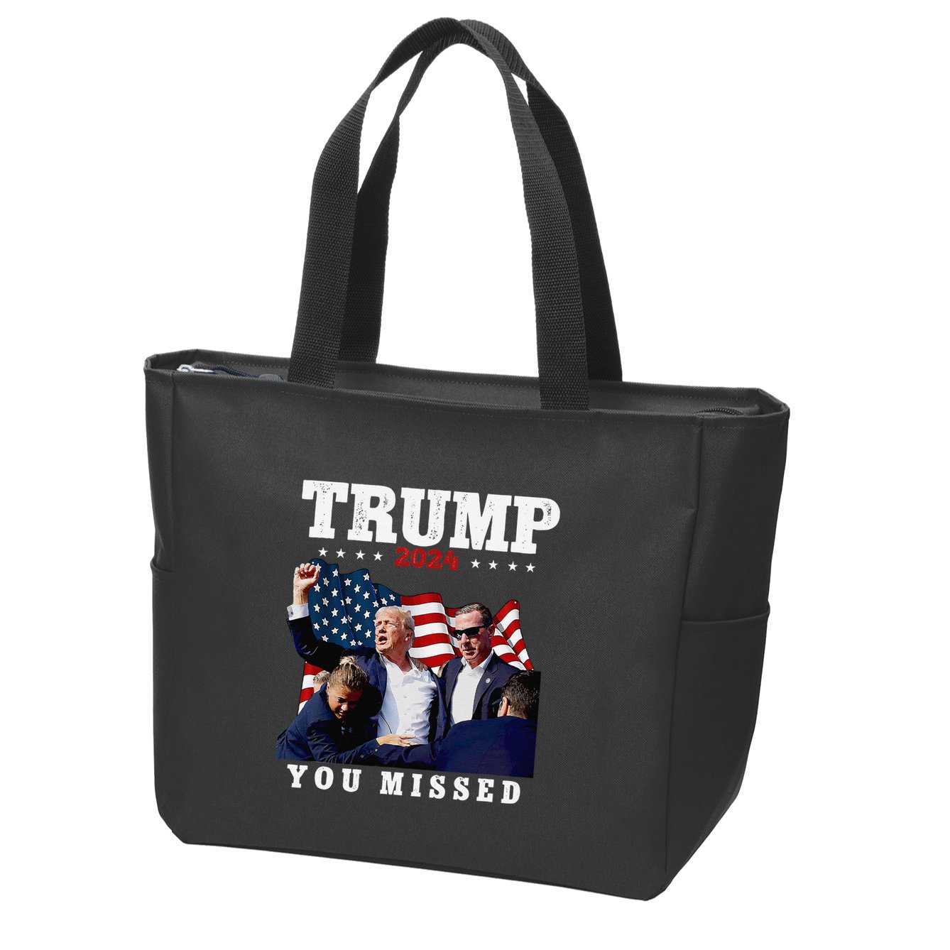 Trump Assasination Bloody Ear Bleeding Butler Pa Trump Zip Tote Bag
