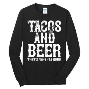 Tacos And Beer Drinking Drunk Cinco De Mayo Tall Long Sleeve T-Shirt