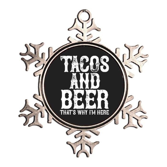 Tacos And Beer Drinking Drunk Cinco De Mayo Metallic Star Ornament