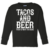 Tacos And Beer Drinking Drunk Cinco De Mayo Toddler Long Sleeve Shirt