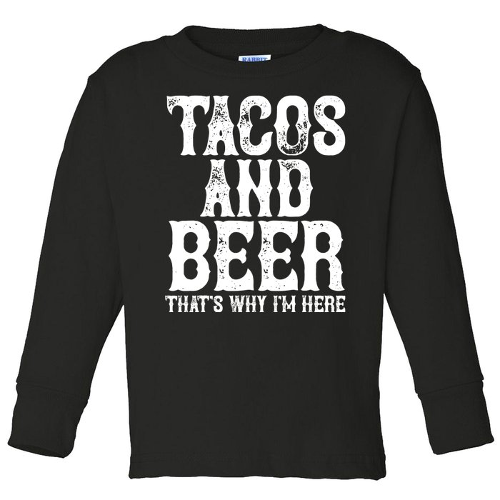 Tacos And Beer Drinking Drunk Cinco De Mayo Toddler Long Sleeve Shirt