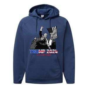 Trump Assasination Bloody Ear Butler You Missed Trump Performance Fleece Hoodie