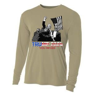 Trump Assasination Bloody Ear Butler You Missed Trump Cooling Performance Long Sleeve Crew