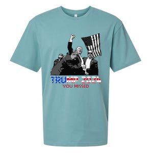 Trump Assasination Bloody Ear Butler You Missed Trump Sueded Cloud Jersey T-Shirt